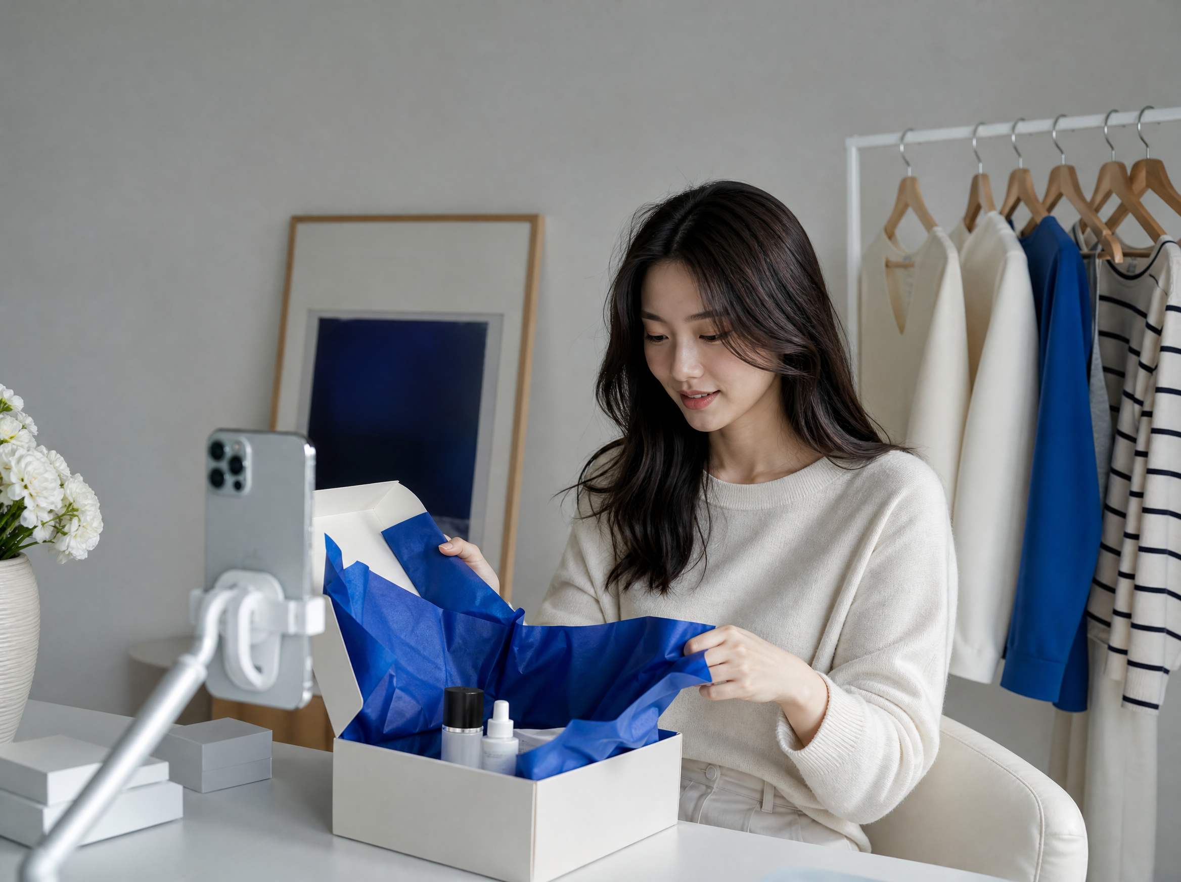 제품 언박싱 콘텐츠를 만드는 크리에이터